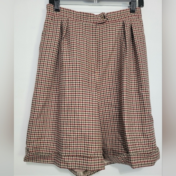 Carlisle Wool/Silk Houndstooth Pants Set Size 10 Burgundy - Picture 3 of 9